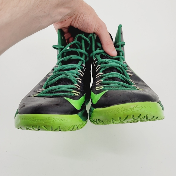 Nike KD V 5 Men Sz 9 Blk /Electric Grn /Pine B Ball Shoes 554988-004 Pre Owned - Picture 7 of 9